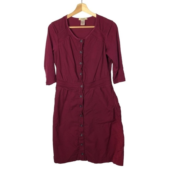 Prairie Underground Red Button Down Knee Length Dress S - Picture 1 of 5